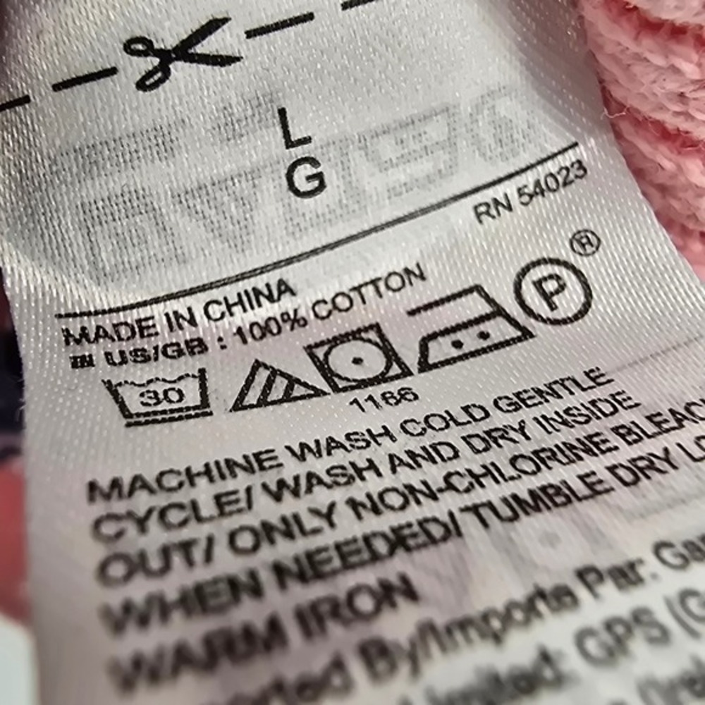 GAP Women's Pink Striped V-Neck Sweater‎ Size Large Long Sleeve Knit Top - Picture 6 of 9